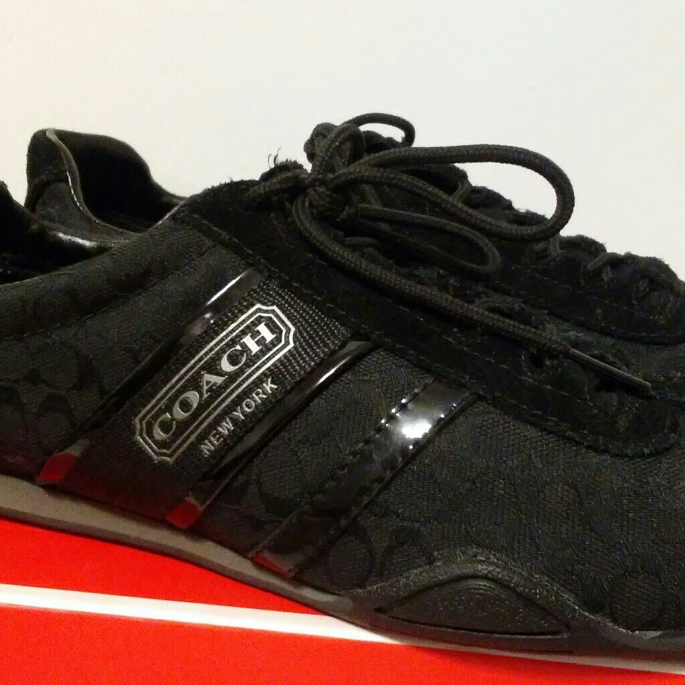Coach Remonna 6cm Sig C/Patent Loafer Shoes Black